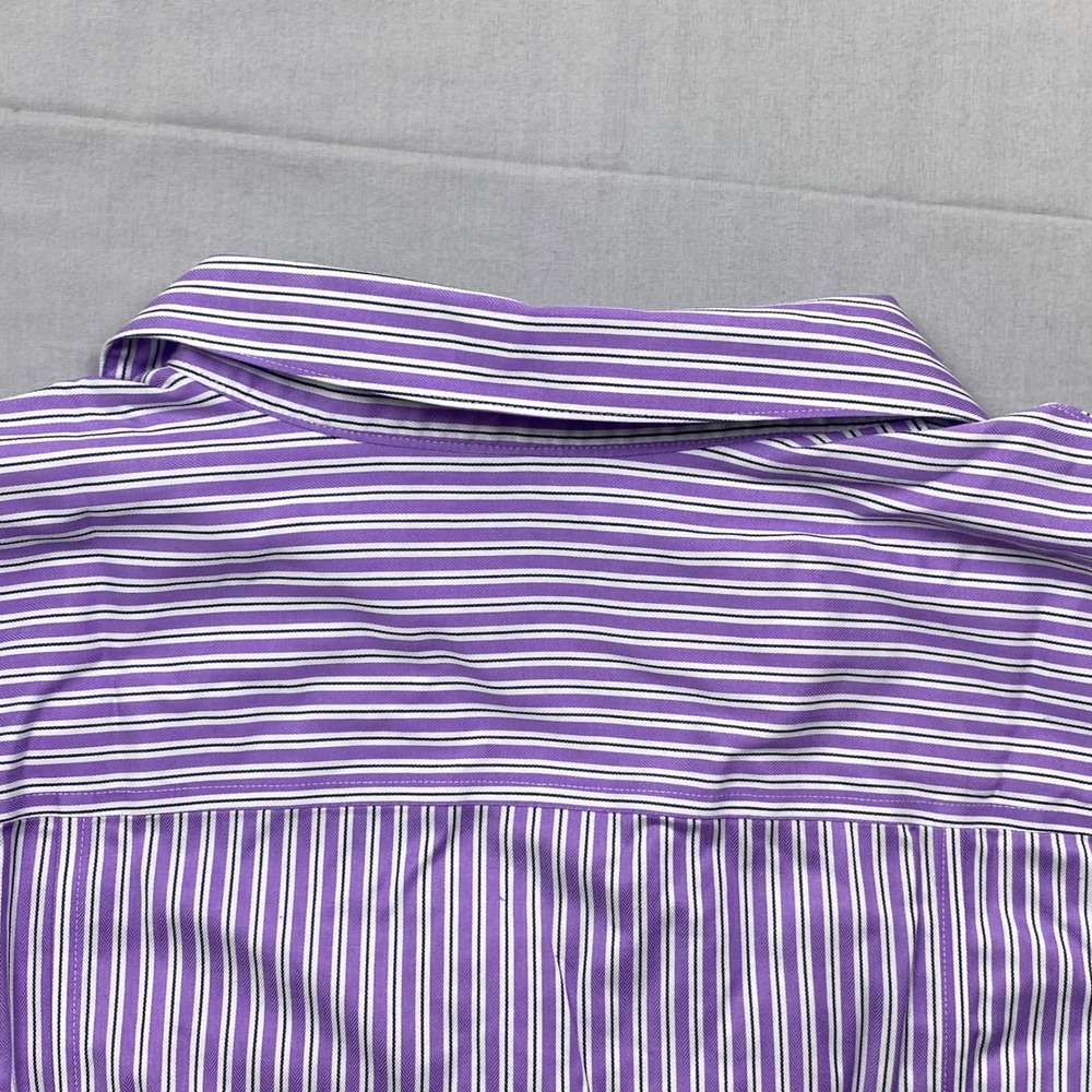 Brooks Brothers Womens Purple Striped Non-Iron Fitted Stretch Shirt Size 10 - Picture 5 of 16